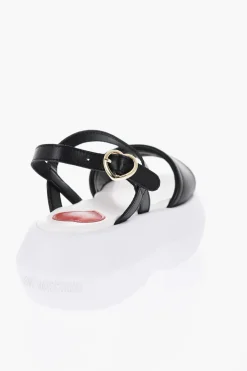 LOVE Sandali in Pelle con Suola Platform 6cm>Moschino Fashion