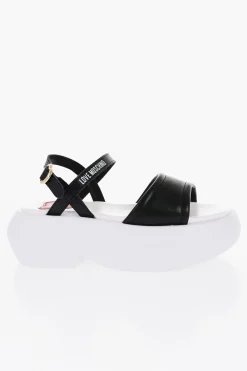 LOVE Sandali in Pelle con Suola Platform 6cm></noscript>Moschino Fashion