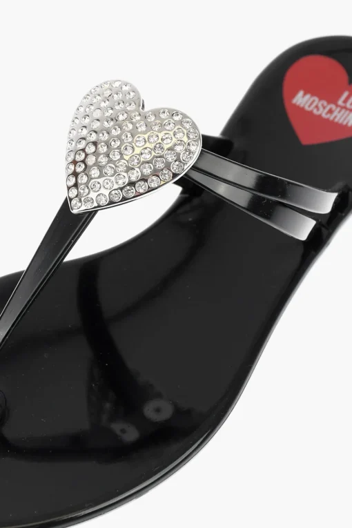 LOVE sandali infradito in gomma con dettaglio cuore>Moschino Fashion