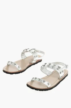 LOVE Sandalo in Pelle con Borchie>Moschino New