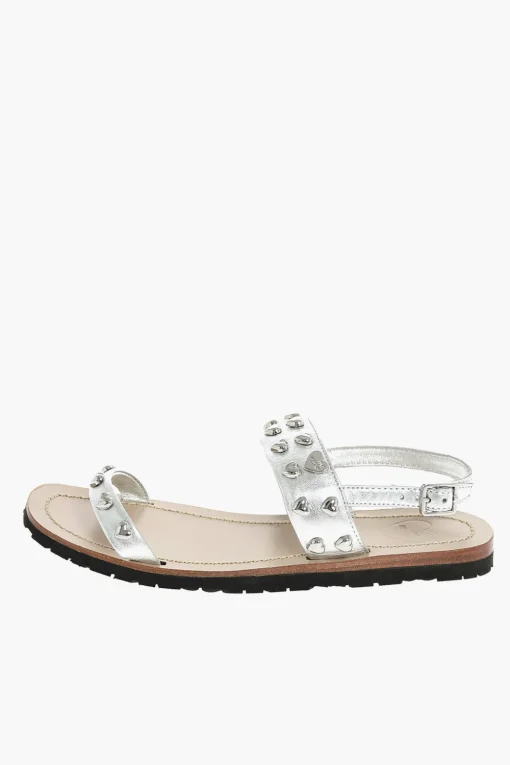 LOVE Sandalo in Pelle con Borchie>Moschino New