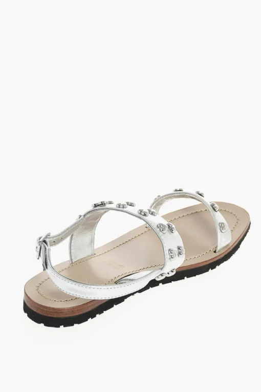 LOVE Sandalo in Pelle con Borchie>Moschino New