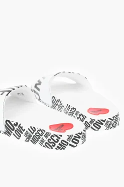 LOVE slides in ecopelle con logo stampato>Moschino Best