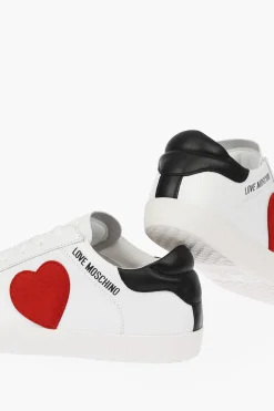 New LOVE sneakers basse in pelle con cuore in velour e banda a contrasto Donna Sneaker