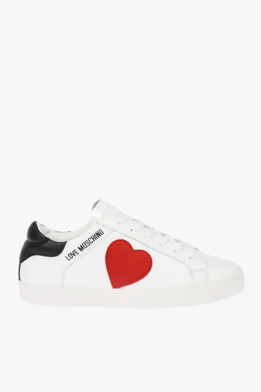 New LOVE sneakers basse in pelle con cuore in velour e banda a contrasto Donna Sneaker