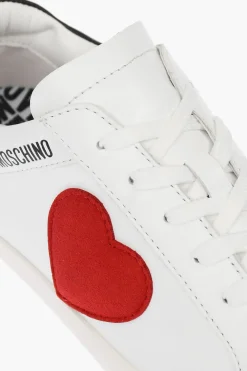New LOVE sneakers basse in pelle con cuore in velour e banda a contrasto Donna Sneaker