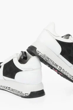 LOVE sneakers in pelle con dettagli in rete e suola logata>Moschino Discount
