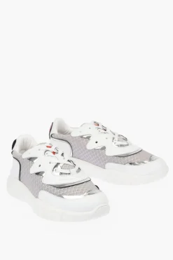 LOVE Sneakers in Pelle e Tessuto RUNNNING35 con Dettaglio Cuore Logato>Moschino Clearance