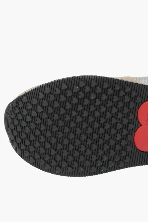 LOVE sneakers in pelle scamosciata con paillettes>Moschino Fashion