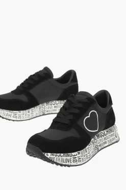 Clearance LOVE sneakers in pelle scamosciata e tessuto con suola logata Donna Sneaker