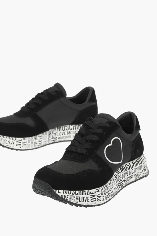 Clearance LOVE sneakers in pelle scamosciata e tessuto con suola logata Donna Sneaker