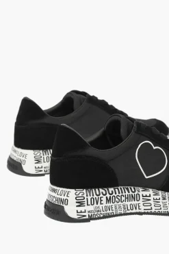 Clearance LOVE sneakers in pelle scamosciata e tessuto con suola logata Donna Sneaker