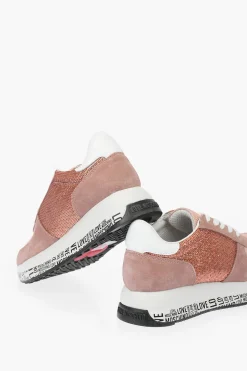 LOVE sneakers in suede e paillettes con suola logata>Moschino Outlet