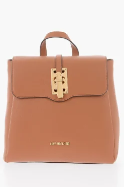 Outlet LOVE Zainetto in Ecopelle a Tinta Unita con Logo Dorato Donna Zaini