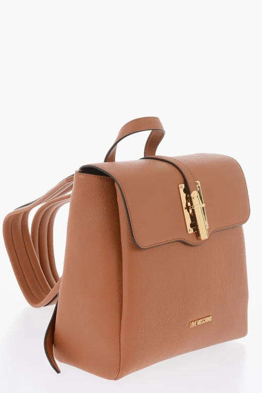 Outlet LOVE Zainetto in Ecopelle a Tinta Unita con Logo Dorato Donna Zaini