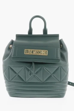 Outlet LOVE Zainetto in Ecopelle Trapuntato con Logo in Metallo Dorato Donna Zaini