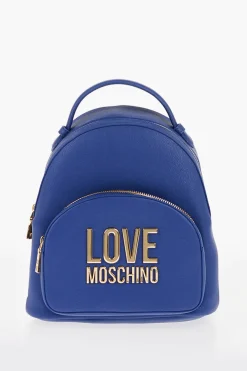 Outlet LOVE Zaino in Ecopelle a Tinta Unita con Logo Dorato Donna Zaini