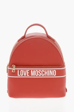 LOVE Zaino in Ecopelle con Logo Stampato a Contrasto>Moschino Discount