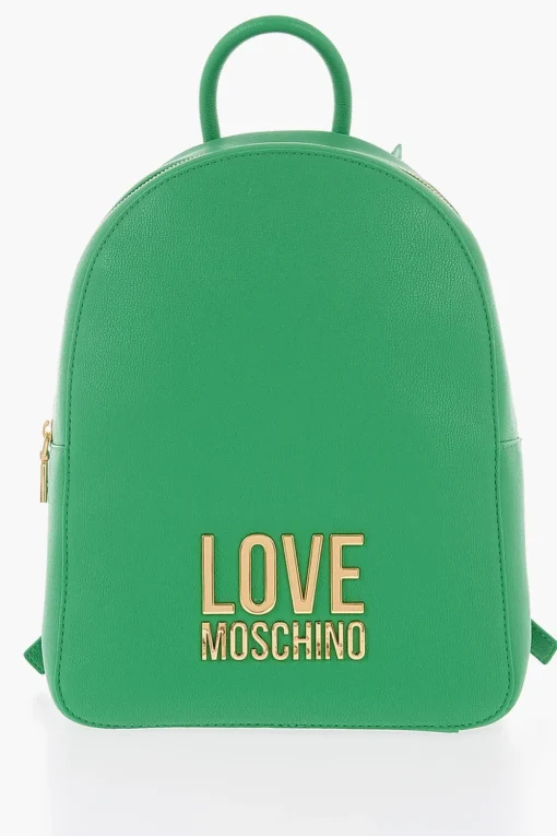 Best LOVE Zaino in Ecopelle Martellata con Maxi Logo In Rilievo Dorato Donna Zaini