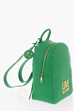 Best LOVE Zaino in Ecopelle Martellata con Maxi Logo In Rilievo Dorato Donna Zaini