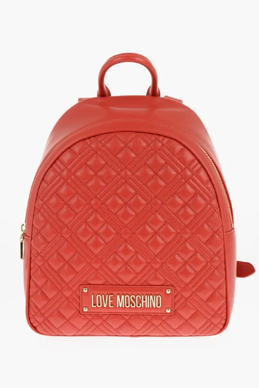 Sale LOVE Zaino in Ecopelle Trapuntato con Logo Dorato Donna Zaini