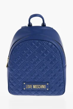 LOVE Zaino in Ecopelle Trapuntato con Logo Dorato>Moschino Hot