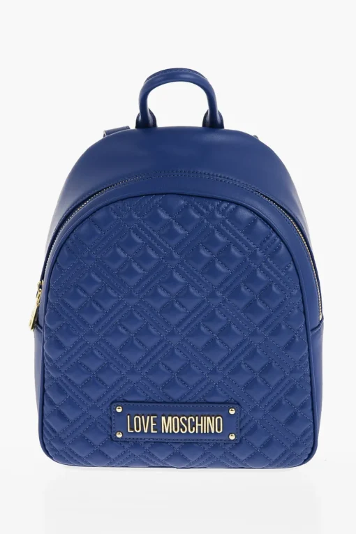 LOVE Zaino in Ecopelle Trapuntato con Logo Dorato>Moschino Hot