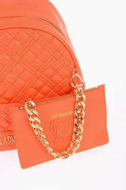 Sale LOVE Zaino in Pelle Vegan Trapuntato con Abbinato Pouch Donna Zaini