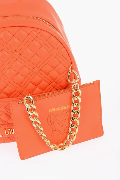 Sale LOVE Zaino in Pelle Vegan Trapuntato con Abbinato Pouch Donna Zaini