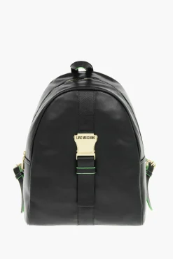 LOVE Zaino SAFETY in Ecopelle a Tinta Unita con Tracolla Logata>Moschino Outlet