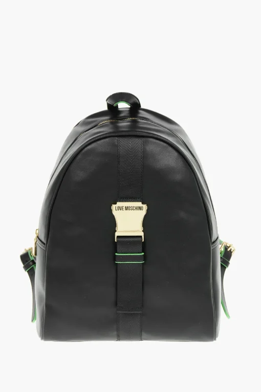 LOVE Zaino SAFETY in Ecopelle a Tinta Unita con Tracolla Logata>Moschino Outlet