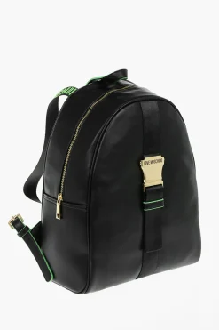 LOVE Zaino SAFETY in Ecopelle a Tinta Unita con Tracolla Logata></noscript>Moschino Outlet