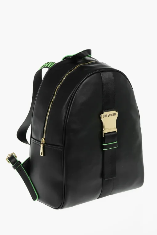 LOVE Zaino SAFETY in Ecopelle a Tinta Unita con Tracolla Logata>Moschino Outlet