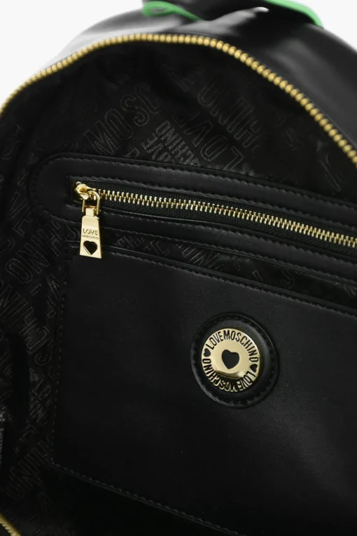 LOVE Zaino SAFETY in Ecopelle a Tinta Unita con Tracolla Logata>Moschino Outlet