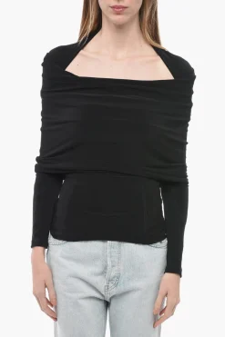 LUTZ HUELLE Top Off-Shoulder in Tessuto Stretch>AZ Factory Outlet