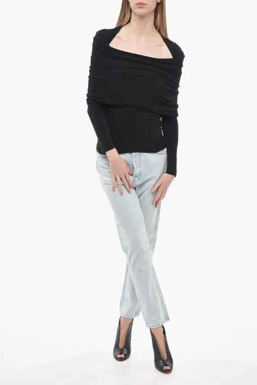 LUTZ HUELLE Top Off-Shoulder in Tessuto Stretch>AZ Factory Outlet