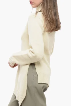 Sale Maglia a Coll Alto con Fondo Asimmetrico Donna Maglieria
