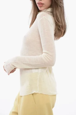 Maglia a Collo Alto con Effetto Trasparente>Jil Sander Fashion