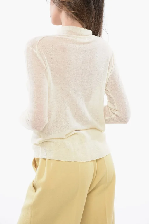 Maglia a Collo Alto con Effetto Trasparente>Jil Sander Fashion