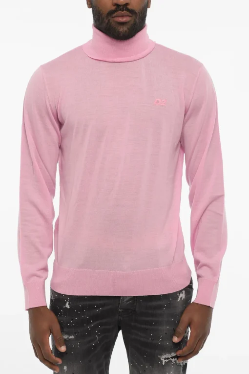 Online Maglia a Collo Alto con Monogram Tono su Tono Uomo Maglieria