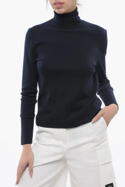 Outlet Maglia a Collo Alto in Cashmere e Seta Donna Maglieria
