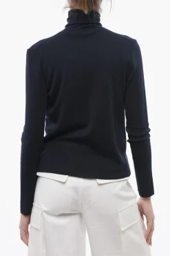 Outlet Maglia a Collo Alto in Cashmere e Seta Donna Maglieria