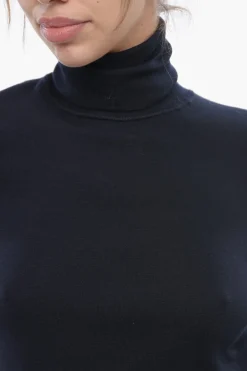 Outlet Maglia a Collo Alto in Cashmere e Seta Donna Maglieria