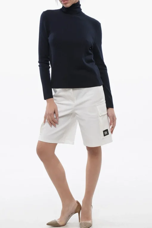 Outlet Maglia a Collo Alto in Cashmere e Seta Donna Maglieria