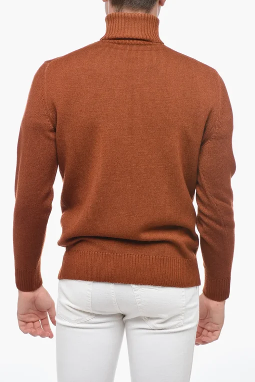 Sale Maglia a Collo Alto in Lana Vergine Uomo Maglieria