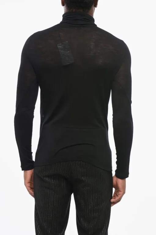 Maglia a Collo Alto in Lana Stretch Extrafine>Saint Laurent Sale
