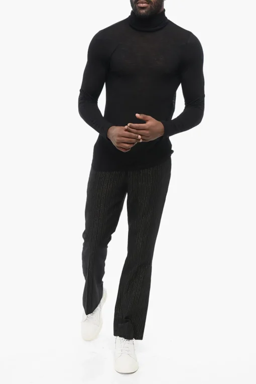 Maglia a Collo Alto in Lana Stretch Extrafine>Saint Laurent Sale