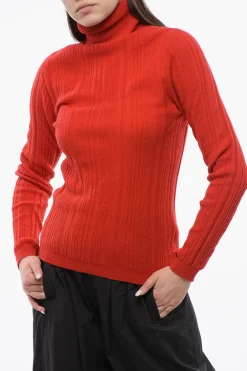 Maglia a Collo Alto in Misto Cashmere a Costine>Woolrich Discount