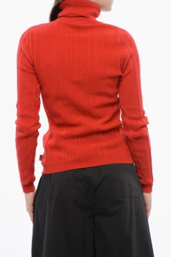 Maglia a Collo Alto in Misto Cashmere a Costine>Woolrich Discount