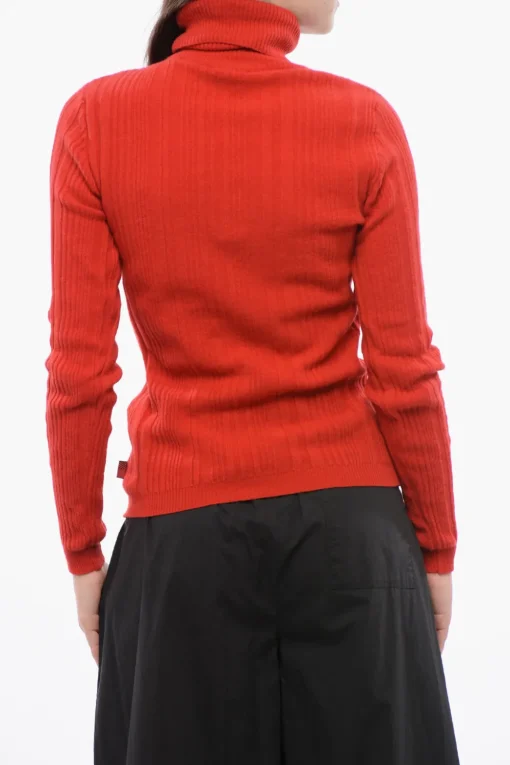 Maglia a Collo Alto in Misto Cashmere a Costine>Woolrich Discount